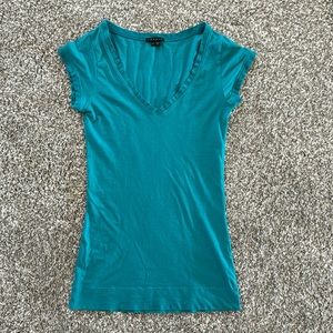Teal V Neck T Shirt